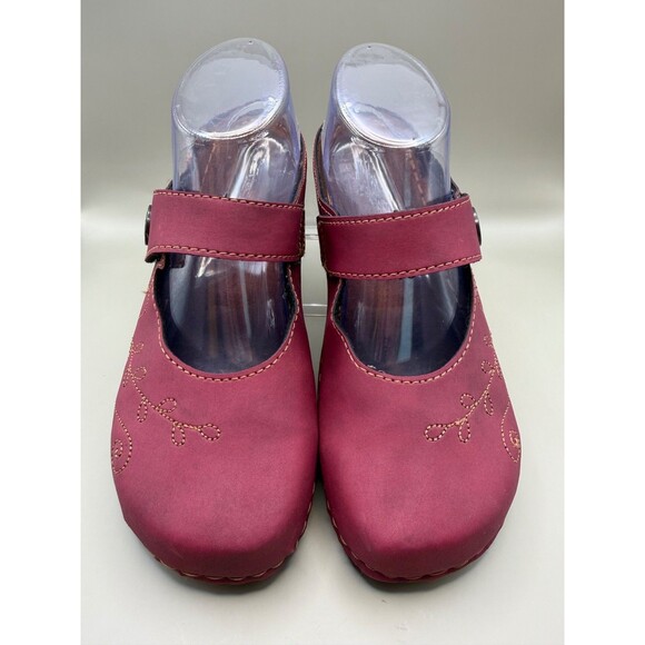 Spring Step Shoes - Flexus by Spring Step Mary Jane Clogs Burgundy Leather Shoes Size 40 US 9